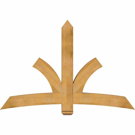 Ekena Millwork Davenport Rough Sawn Timber Gable Bracket, Western Red Cedar, 72"W x 48"H x 6"D x 6"F, 16/12 Pitch GBW072X48X0606DAV00RWR